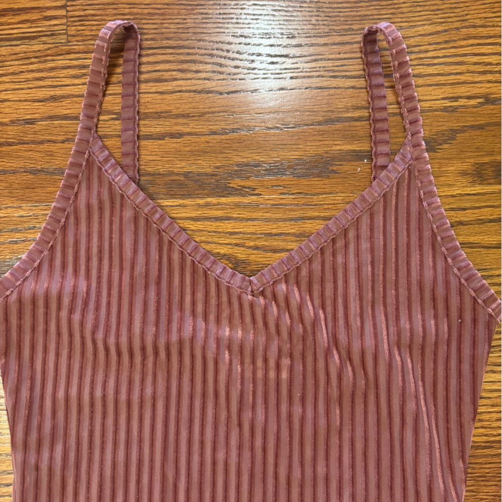 Maroon Velvet Ribbed Mesh Bodysuit - Picture 2 of 6